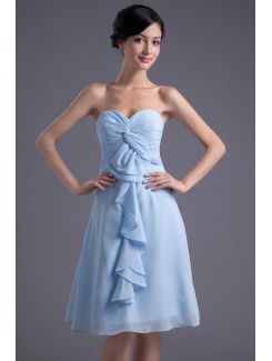 Chiffon Sweetheart Sheath Knee-Length Cocktail Dress