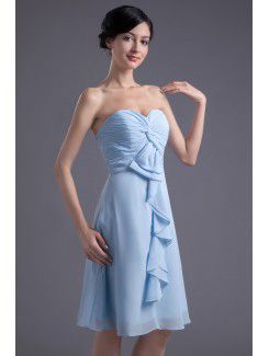 Chiffon Sweetheart Sheath Knee-Length Cocktail Dress