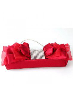 Stain Rhinestone and Bowknot Evening Handbag H-983