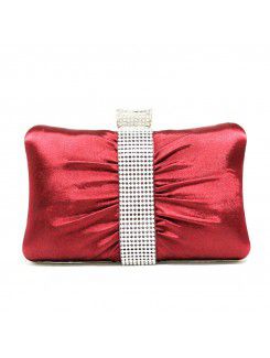 Satin Handbag with Rhinestone for Evening Party or Wedding H-721