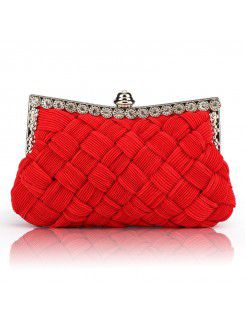 Stain and Weave Velvet Evening Star Handbag with Rhinestone H-2012