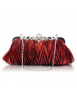 Satin braut handtasche mit diamanten h-2011