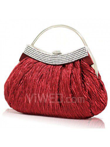 Cetim noite bolsa / clutche com diamantes h-6554