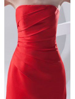 Satin Strapless Sheath Cocktail Dress