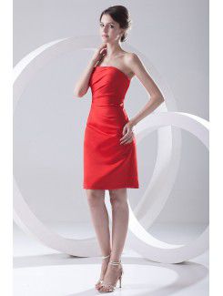 Satin Strapless Sheath Cocktail Dress