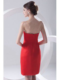 Satin Strapless Sheath Cocktail Dress