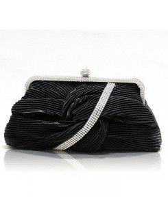 Satin Wedding or Evening Handbag with Rhinestone H-80372