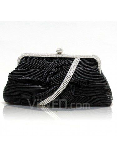 Satin hochzeit oder abend handtasche mit strass h-80372