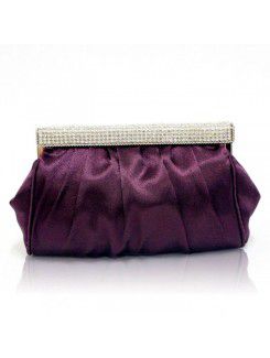 Satin Wedding or Evening Handbag with Rhinestone H-7147