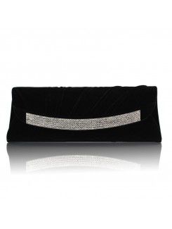 Velvet Shell Evening Handbag with Diamonds H-6465