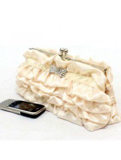 Satin Evening or OL Handbag with Diamonds H-169