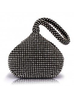 Raso con strass pesche forma sera borsa / clutche h-0951