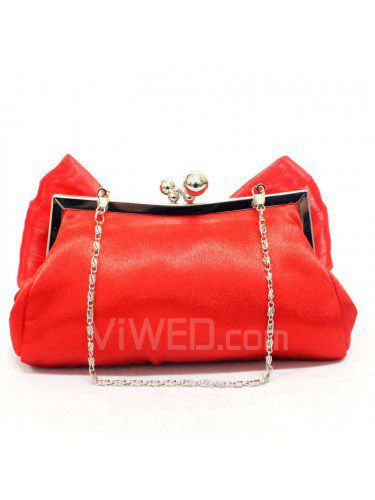 Satin und chiffon abend bowknothandtasche h-8200