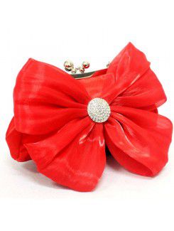 Satin and Chiffon Evening Bowknot Handbag H-8200