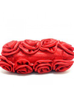 Satin Handmade Rose Bride Handbag H-1178