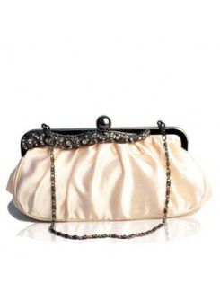 Satin Evening Handbag with Diamonds H-502