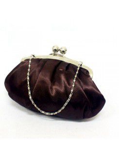 Satin Coffe Evening Handmade Flower Bridesmaids Handbag H-6242