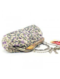 Linen Embroidery Bead Evening Handbag/Clutche H-0999