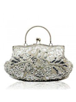 Satin Embroidery Bead Evening or Wedding Handbag H-2513-01