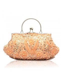 Satin Embroidery Bead Evening or Wedding Handbag H-2515