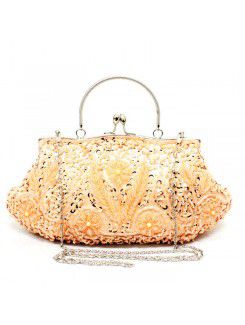 Satin Embroidery Bead Evening or Wedding Handbag H-2515