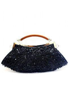 Satin Bead Evening or OL Handbag/Clutche H-0929