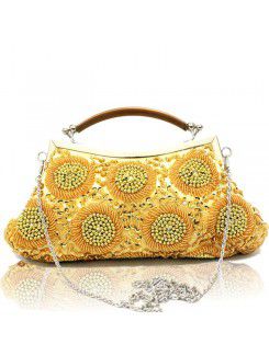 Satin Shiny Bead Handbag H-0810