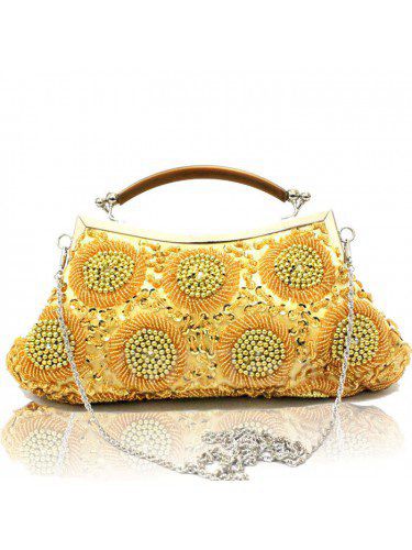 Satin Shiny Bead Handbag H-0810