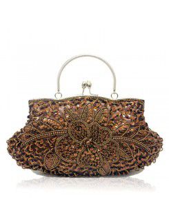 Satin Embroidery Bead Bride Handbag H-2513-01