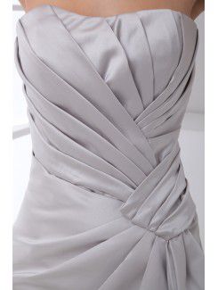 Satin Scoop Sheath Short Gathered Ruched Cocktail Dress