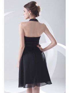 Chiffon V-Neckline A-line Short Sash Cocktail Dress