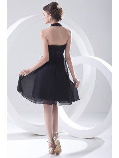 Chiffon V-Neckline A-line Short Sash Cocktail Dress