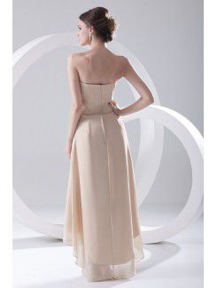 Chiffon Strapless Column Ankle-Length Prom Dress