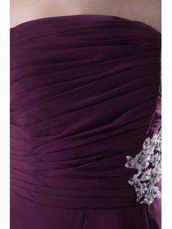 Taffeta Strapless Sheath Knee-Length Embroidered Cocktail Dress