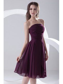 Taffeta Strapless Sheath Knee-Length Embroidered Cocktail Dress