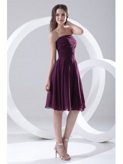 Taffeta Strapless Sheath Knee-Length Embroidered Cocktail Dress