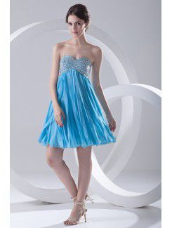 Chiffon Sweetheart Empire line Short Sequins Prom Dress