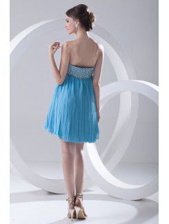 Chiffon Sweetheart Empire line Short Sequins Prom Dress