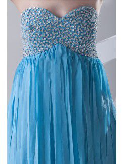 Chiffon Sweetheart Empire line Short Sequins Prom Dress