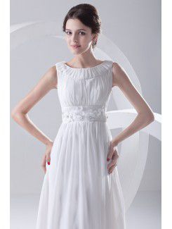 Chiffon Jewel A-line Tea-Length Embroidered Cocktail Dress