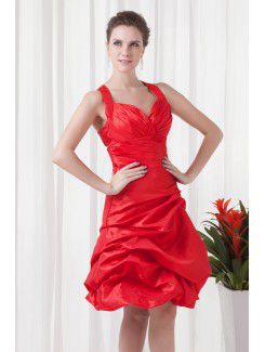 Taffeta Halter Sheath Knee-Length Cocktail Dress