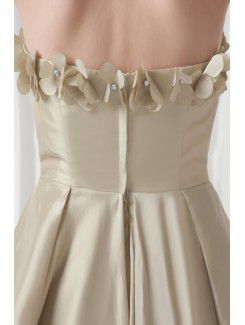 Taffeta Sweetheart Corset Knee-Length Embroidered Cocktail Dress