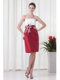 Satin trägerlosen mantel cocktailkleid