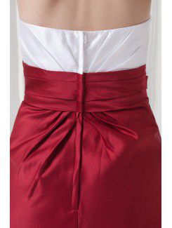 Satin Strapless Sheath Cocktail Dress