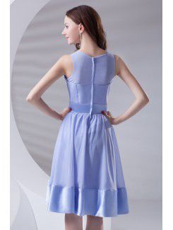 Chiffon Jewel Sheath Knee Length Sash Cocktail Dress