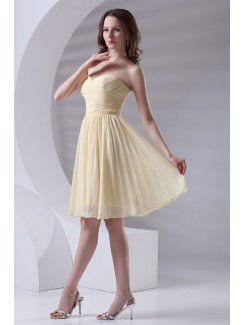 Chiffon Sweetheart Corset Knee Length Cocktail Dress