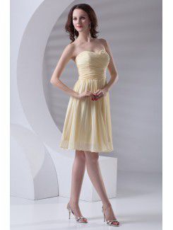 Chiffon Sweetheart Corset Knee Length Cocktail Dress