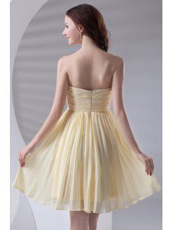 Chiffon Sweetheart Corset Knee Length Cocktail Dress