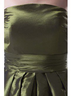 Taffeta Strapless A-line Knee Length Cocktail Dress