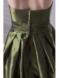 Taffeta Strapless A-line Knee Length Cocktail Dress